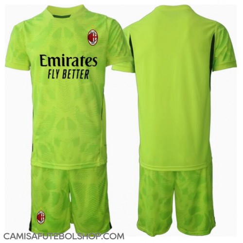Camisa de time de futebol AC Milan Goleiro Replicas 3º Equipamento Infantil 2024-25 Manga Curta (+ Calças curtas)